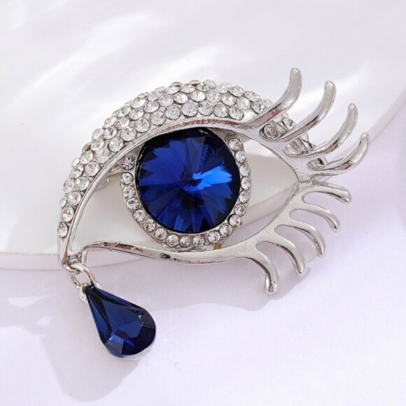 🔥2/$20 Evil Eye Brooch Rhinestone Evil Eye Pin Dali's Eye Pin Dali's Eye… - Picture 7 of 7